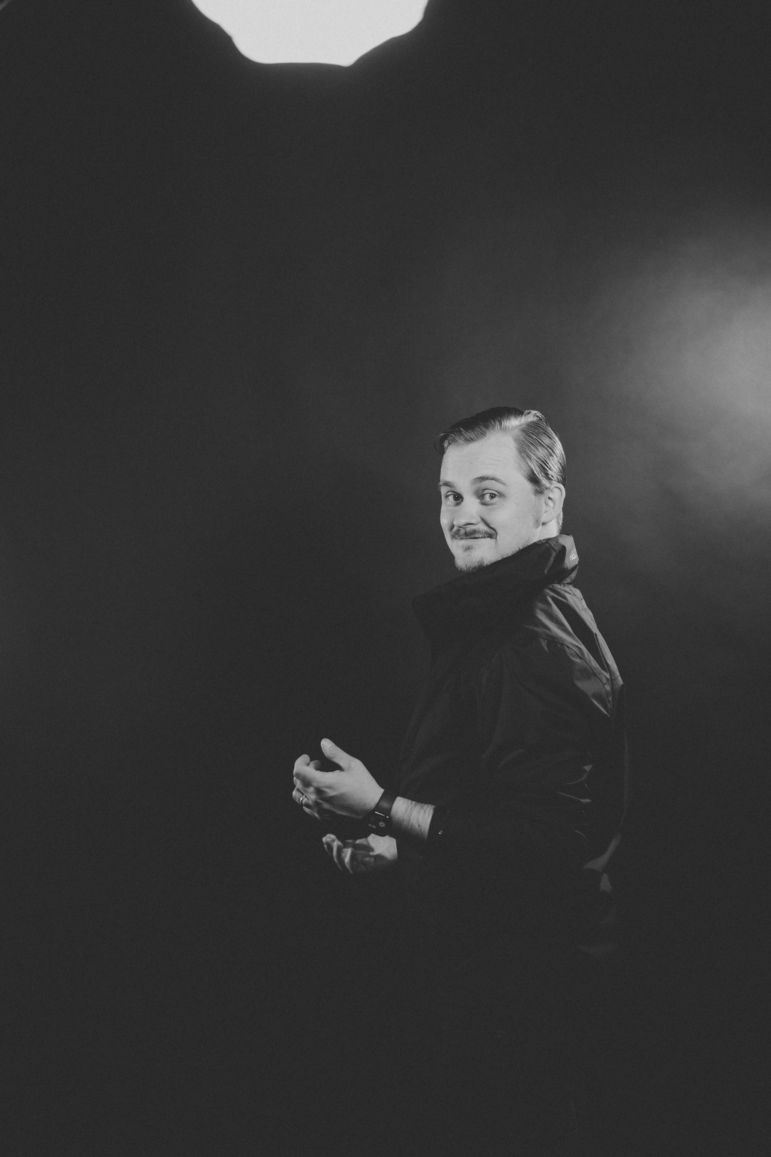 Markus Hav, black and white studio portrait